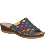 Klapki i japonki damskie - KLAPKI RIEKER - 900130-05 NIEBIESKIE - Rieker - miniaturka - grafika 1