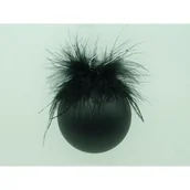 Bombki - Bombka szklana z piórkami czarna 8 cm - miniaturka - grafika 1