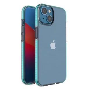 Spring Case etui iPhone 14 silikonowy pokrowiec z ramką jasnoniebieskie - Etui i futerały do telefonów - miniaturka - grafika 1