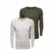 Koszulki męskie - Zestaw longsleeve męski 100% bawełna V-NECK mix 2-pak V5 Z41 XXL - miniaturka - grafika 1