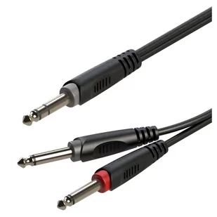 Roxtone SAYC100L1 - Kabel audio Jack 6,3mm stereo - 2x 6,3 mm mono 1m 1m ✦ SALON ✦ ZAPYTAJ O RABAT ✦ RATY 30x0% - Kable - miniaturka - grafika 1
