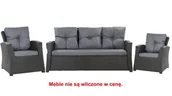 Poduszki ogrodowe - Komplet Poduszek Ogrodowych Na Meble Z Rattanu; Zestaw 5- Osobowy: Kanapa+ Fotele (2Szt.)/ Wodoodporne Pikowane Poduszki Ogrodowe, Kolor Antracyt - miniaturka - grafika 1