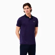 Koszulki sportowe męskie - Koszulka męska Lacoste Ultra-Dry Stretch Polo Navy Blue/Cossak Purple M - miniaturka - grafika 1
