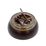 Zegary - Kompas i zegar słoneczny KEMIS, ciemnobrązowy, 10x12x5,5 cm - miniaturka - grafika 1