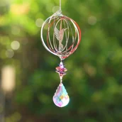 Rękodzieło - TEMU 3D Obracający się i Drzewo Życia Carillon Wiatrowy z Kryształowymi Zawieszkami - Ozdoba Ogrodowa na Otwartym Powietrzu - miniaturka - grafika 1