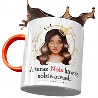 Kubki - Kubek Pomarańczowy Dla Neli Żony Koleżanki Prezent z Nadrukiem ze Zdjęciem + Opakowanie na prezent (wzór 02) - miniaturka - grafika 1