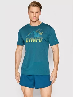 Koszulki sportowe męskie - Koszulka techniczna Transalper Graphic 08-71514 Niebieski Regular Fit - Dynafit - grafika 1