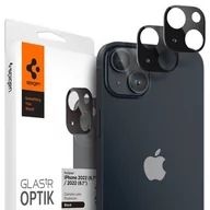 Pozostałe akcesoria do telefonów - Spigen Szkło hartowane na obiektyw Optik.Tr Camera Lens Protector do Apple iPhone 14/14 Plus Czarny 2szt. - miniaturka - grafika 1