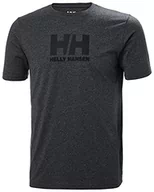Koszulki męskie - Helly Hansen HH Logo Bluzka z krótkim rękawem Mężczyźni, ebony melange S 2020 Koszulki z krótkim rękawem 33979-982-S - miniaturka - grafika 1