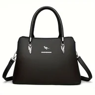 Torebki damskie - TEMU Elegancka Czarna Torba Tote dla Kobiet - Duża Pojemność, Torba na Ramię i na Krzyż z Regulowanym Paskiem, Idealna na Dojazdy, Podróże i Zakupy, - miniaturka - grafika 1