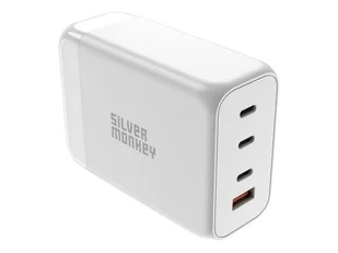 SILVER MONKEY Ładowarka GaN 200W USB-C PD + USB 3.0 QC W SMA156 - Ładowarki do telefonów - miniaturka - grafika 1