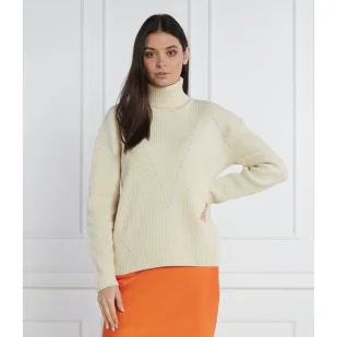 Patrizia Pepe Wełniany golf | Regular Fit - Swetry damskie - miniaturka - grafika 1