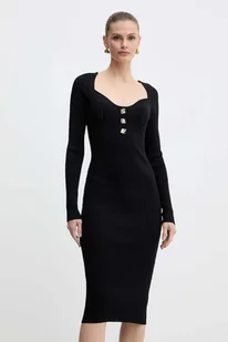 Fracomina sukienka kolor czarny midi dopasowana FS25WD5005K41601 - Sukienki - miniaturka - grafika 1