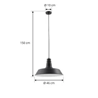 Lampy sufitowe - Lampa wisząca Lindby Laylan, czarny/biały, Ø 46 cm, metal - miniaturka - grafika 1