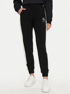 Guess Spodnie dresowe Elea V4YB02 KCDN0 Czarny Regular Fit - Spodnie sportowe damskie - miniaturka - grafika 1