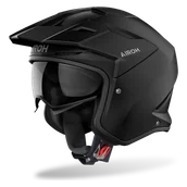 Kaski motocyklowe - Kask Otwarty Airoh Kombakt Czarny MatowyXS - miniaturka - grafika 1