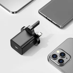 Baseus Super Si 1C szybka ładowarka USB Typ C 20W Power Delivery + kabel USB Typ C - Lightning 1m (wtyczka UK) czarny (TZCCSUP-K01) hurtel-71980-0 - Ładowarki do telefonów - miniaturka - grafika 24