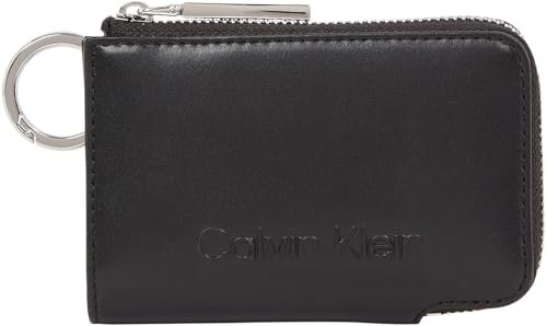 Calvin Klein Damski uchwyt na karty z wytłoczonym logo K60K612441, czarny (Ck Black), jeden rozmiar, Czarny (Ck Black), Rozmiar Uniwersalny