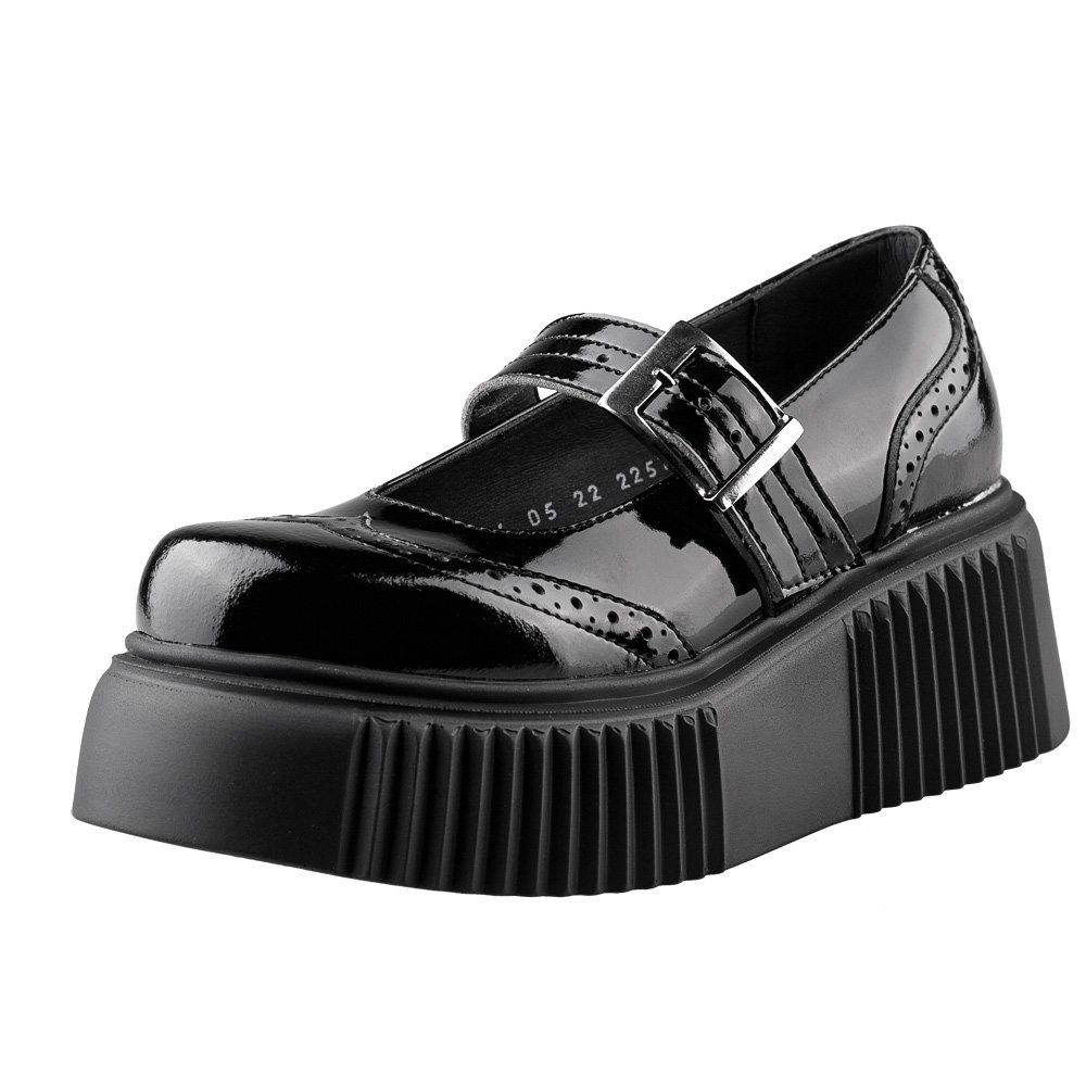 półbuty damskie ALTERCORE czarne (ANABELLE VEGAN BLACK PATENT)-37