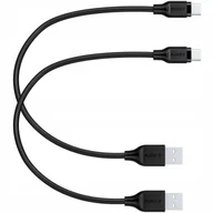 Kable USB - ZESTAW 2x KRÓTKI KABEL USB-C TYP C 20cm AUKEY CB-CMD28 PVC CZARNY - miniaturka - grafika 1