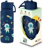 Butelki dla niemowląt - Brosky Kids Granatowa butelka na wodę dla dzieci w motyw kosmosu 550 ml - miniaturka - grafika 1