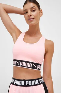 Puma biustonosz sportowy Strong kolor różowy gładki - Bielizna sportowa damska - miniaturka - grafika 1
