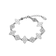 Bransoletki - Bransoletka ażurowa srebrna rodowana - miniaturka - grafika 1