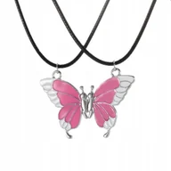 Biżuteria dla dzieci - Naszyjnik BFF Motyl różowy - delikatna biżuteria dla bliskiej osoby - miniaturka - grafika 1