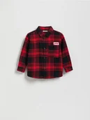 Bluzki dla niemowląt - Reserved - Bawełniana koszula w kratę - czerwony - miniaturka - grafika 1