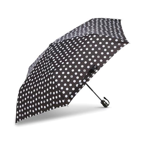 Samsonite Kompaktowy parasol z automatycznym otwieraniem/zamykaniem, Czarno-biała kropka, ONESIZE