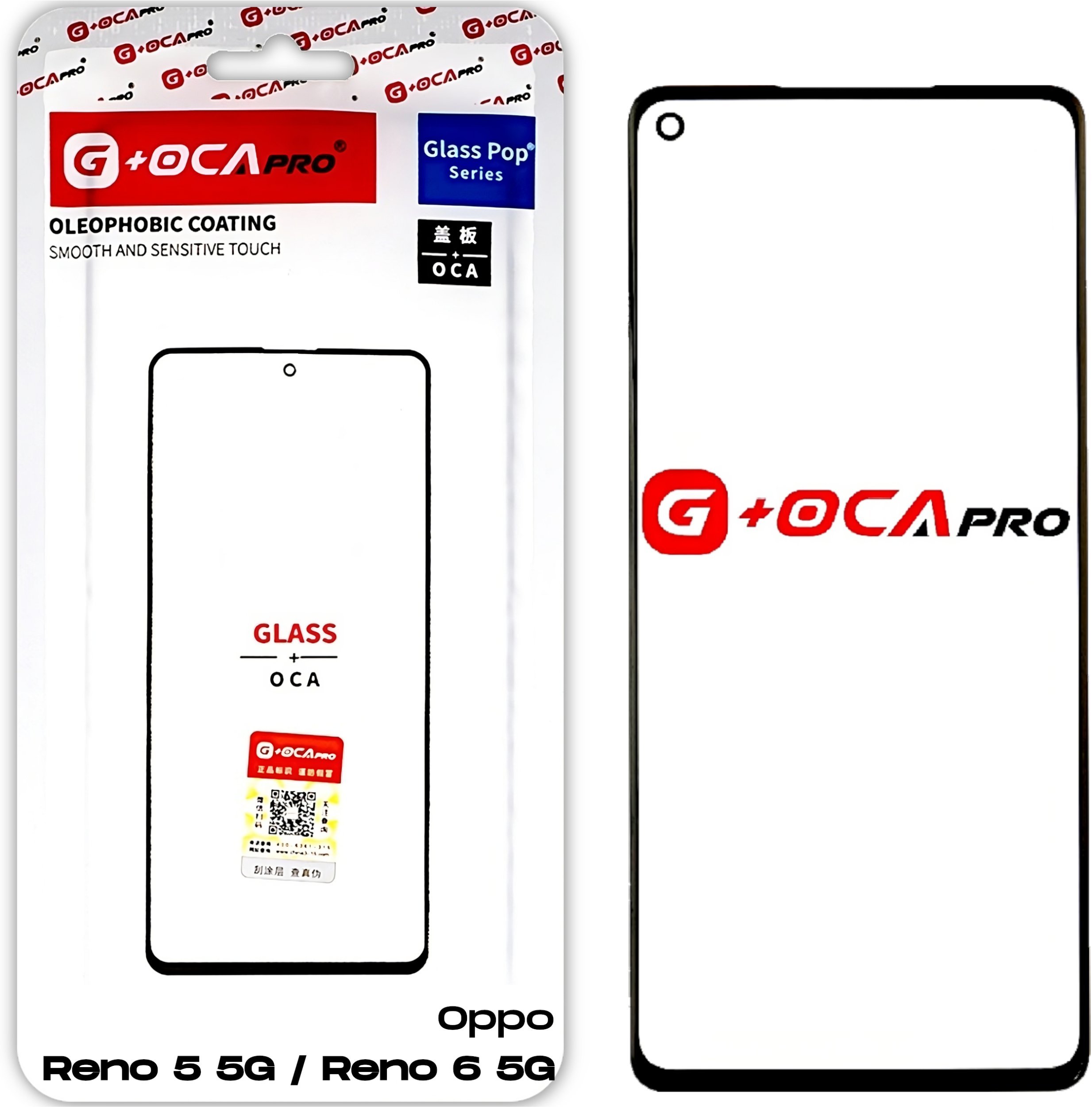Oppo Reno 5 5G / 6 5G Szyba z Klejem OCA do Refabrykacji Zbitego Ekranu