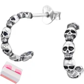 Biżuteria dla dzieci - SREBRNE KOLCZYKI 925 CZASZKI GOTYCKIE GOTH - miniaturka - grafika 1