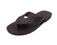 Klapki i japonki męskie - Brązowe klapki męskie japonki ze skóry naturalnej SANDINISTA S4678 [Rozmiar: 43] - miniaturka - grafika 1