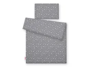 Pościel dla dzieci - Pościel dla niemowląt 2-częściowa bawełniana - mini gwiazdki białe na szarym - miniaturka - grafika 1