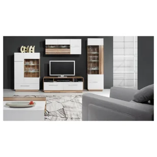 Meblościanka E Monsun Meblar Czarny / Orzech Baltimore - Inne meble do salonu Meblościanka E Monsun Meblar Czarny / Orzech Baltimore - Inne meble do salonu - miniaturka - grafika 1