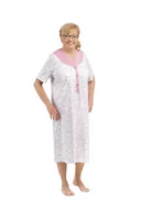 Bielizna nocna - KOSZULA NOCNA DAMSKA 3XL KRÓTKI RĘKAW LUŹNA BAWEŁNIANA ROZPINANA RÓŻOWA - miniaturka - grafika 1