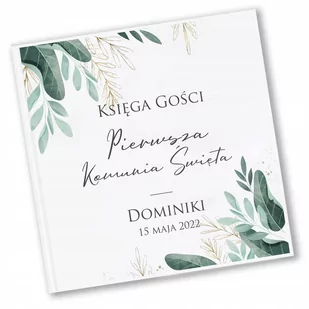 KSIĘGA GOŚCI KOMUNIA ŚWIĘTA PAMIĄTKA EUKALIPTUS Y2 - Wesele i ślub - miniaturka - grafika 1