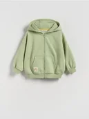 Bluzy i sweterki niemowlęce - Reserved - Bawełniana bluza oversize - oliwkowy - miniaturka - grafika 1