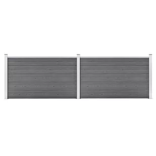 vidaxl Ogrodzenie ogrodowe WPC, 353x106 cm, szare 3053247 - Ogrodzenia - miniaturka - grafika 1