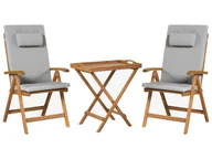 Meble ogrodowe - Zestaw mebli balkonowych JAVA PREMIUIM Drewno akacjowe Jasnoszary - miniaturka - grafika 1