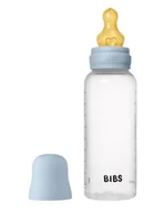 Butelki dla niemowląt - BIBS BUTELKA PLASTIC PP ze smoczkiem antykolkowym z kauczuku naturalnego, pojemność 270 ml, BABY BLUE - miniaturka - grafika 1