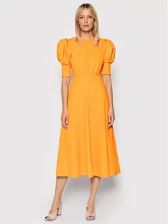 Sukienki - ROTATE Sukienka codzienna Lavine RT1196 Pomarańczowy Regular Fit - grafika 1