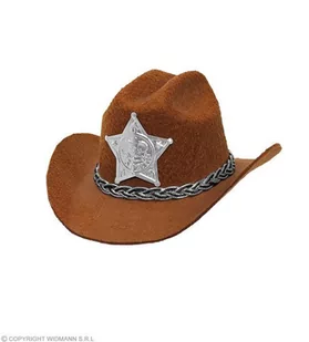 Kapelusik kowbojski, brązowy - Dodatki do strojów karnawałowych - miniaturka - grafika 1