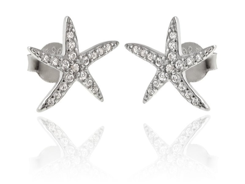 Kolczyki srebrne wkrętki Rozgwiazda k3462 - 1,2 g.