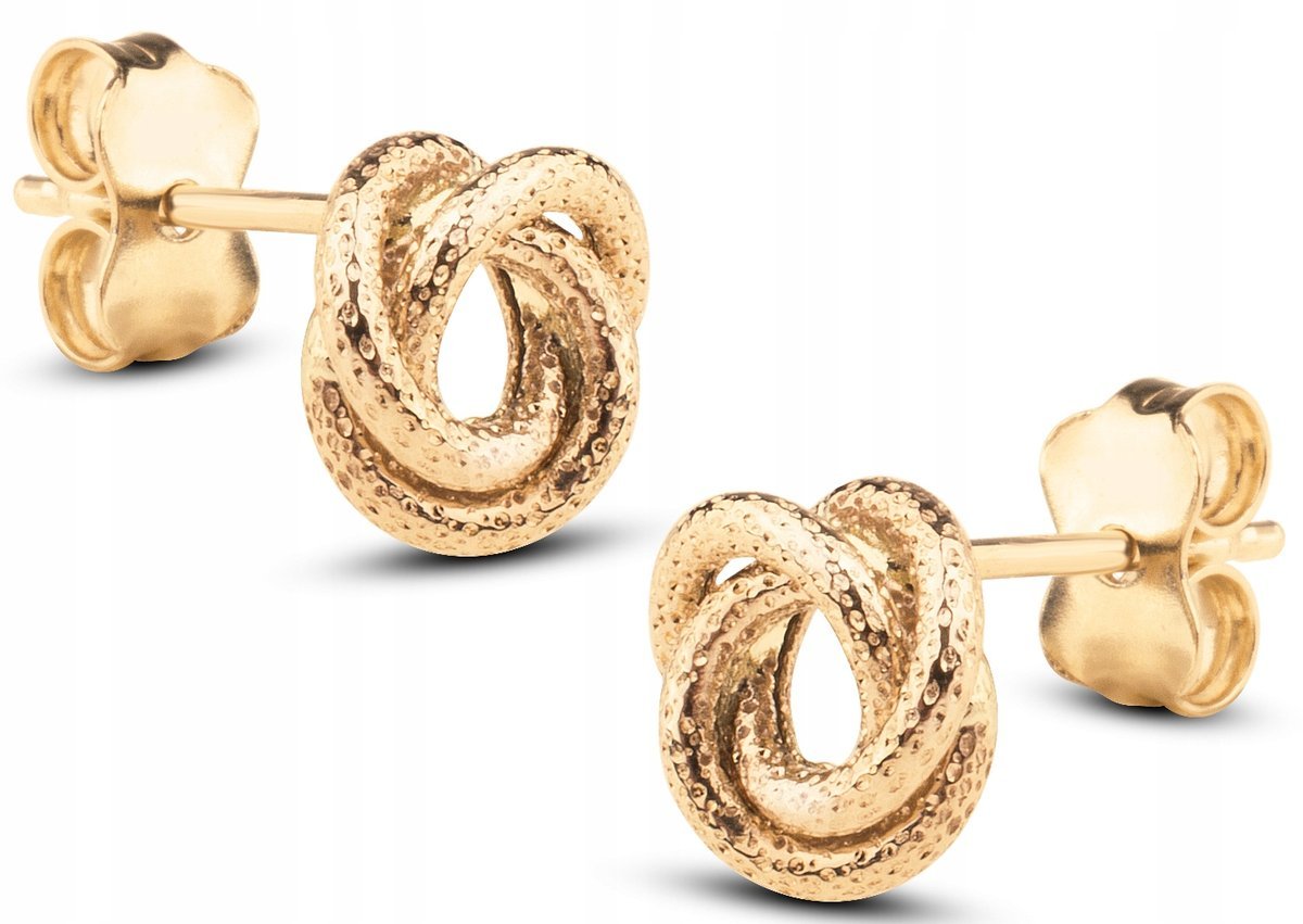 ORYGINALNE ZŁOTE KOLCZYKI DIAMENTOWANE SUPEŁKI NODI 8KT 333