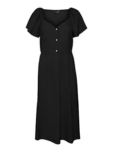 VERO MODA Damska sukienka Vmmymilo Ss Calf Dress WVN Ga, czarny, M - Sukienki - miniaturka - grafika 1