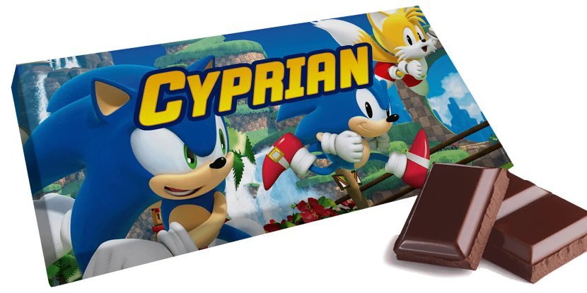 Czekolada SONIC X HEDGEHOG - Słodki prezent na Twoje imię Personalizowana