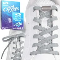 Akcesoria obuwnicze - Sznurowadła bez wiązania z zapinkami zakręcane mocne szare - miniaturka - grafika 1