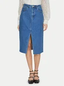 Spódnice - Vila Spódnica jeansowa 14092091 Niebieski Regular Fit - miniaturka - grafika 1