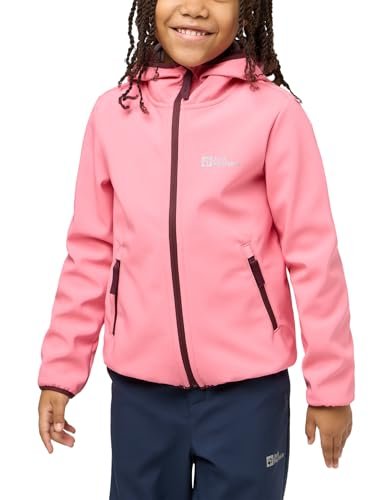 Jack Wolfskin - FOURWINDS JACKET KIDS, dziecięca kurtka softshell unisex, różowa lemoniada,